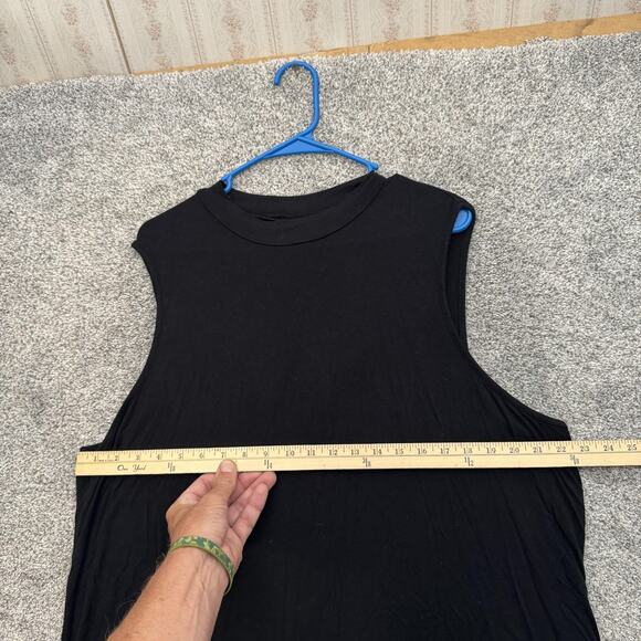 Ava & Viv Shirt Womens 2X Black Sleeveless Muscle Tank Top Stretch Rayon Spandex - Picture 3 of 9